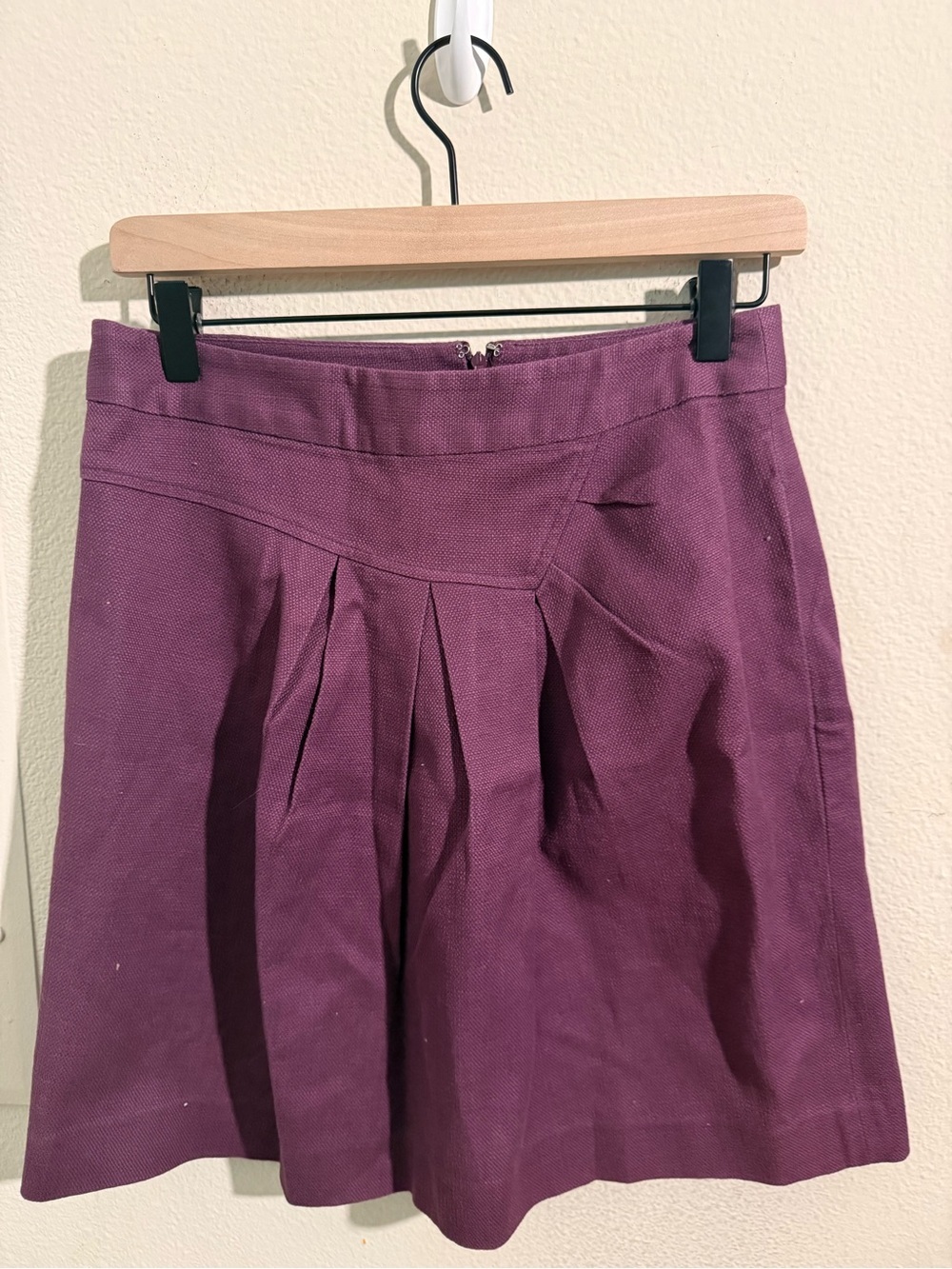 Vintage Tabitha Purple Pleated A-Line Mini Skirt Size 4 Cotton